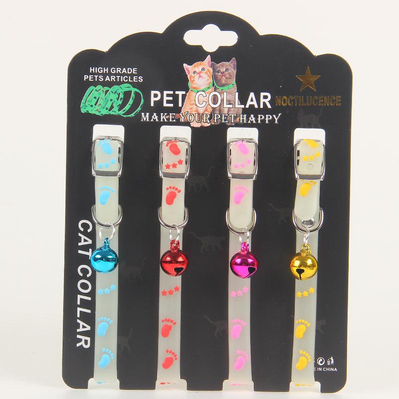 Lichtgevende Kat Kraag Voor Kleine Honden Puppies Kat Rubber Kraag Dierbenodigdheden Product Verstelbare Kerst Decoratie: 4 small bells