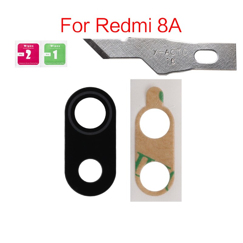 2set/lot Back Rear Camera Lens Glass Cover For Xiaomi Redmi 8A Note 8 9S Pro 8T With Adhesive Sticker: For Redmi 8A