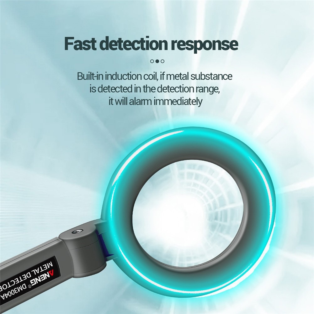 DM3004A 9V 6F22 Handheld Metal Detector High Sensitivity Scanner Security Adjustable Tracker With LED Alarm Buzzer