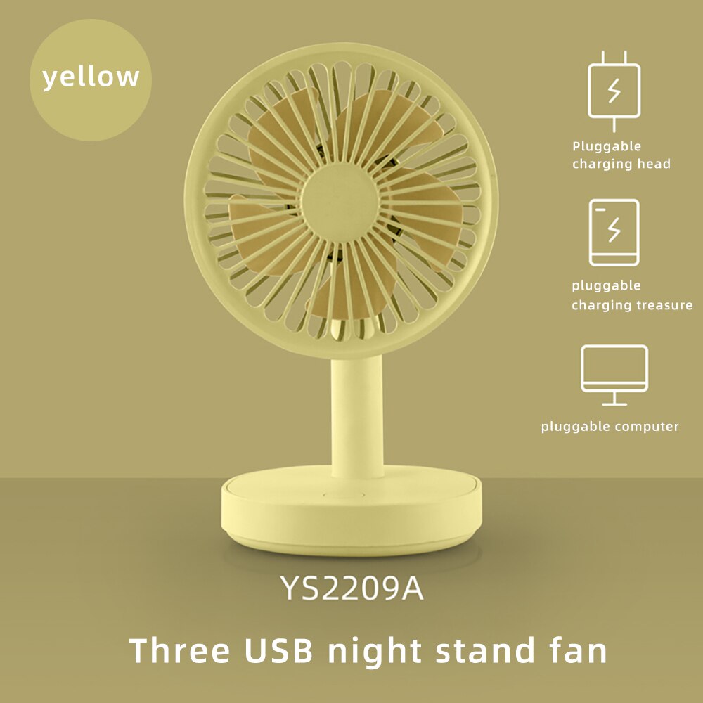 Summer mini Fan USB Charging with Led Night Light Desk Fan Portable ajustment small Fan Charging Office for Outdoor Travel Home: 03