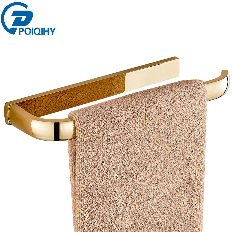 Set de accesorios de baño cuadrados de latón dorado de POIQIHY, estante para toallas, soporte de papel higiénico para Bar, soporte para toallas, gancho de tela, soporte para cepillo de baño PHY016: Short Towel Bar