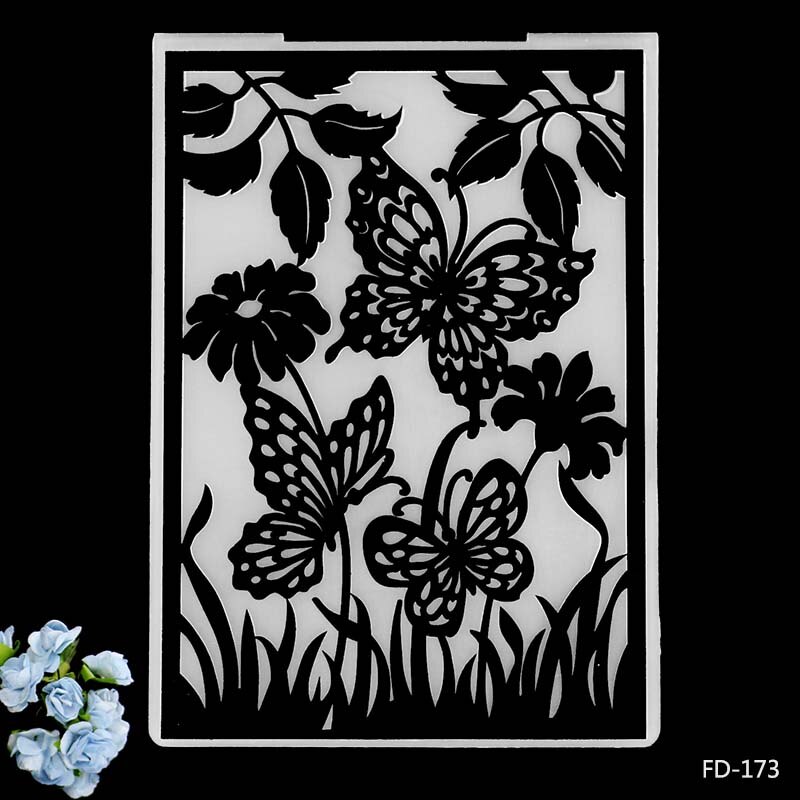 AZSG Butterfly Flowers Plastic Embossing Folder For Scrapbooking Type Photo Album Card Paper Craft Template Mold: FD-173