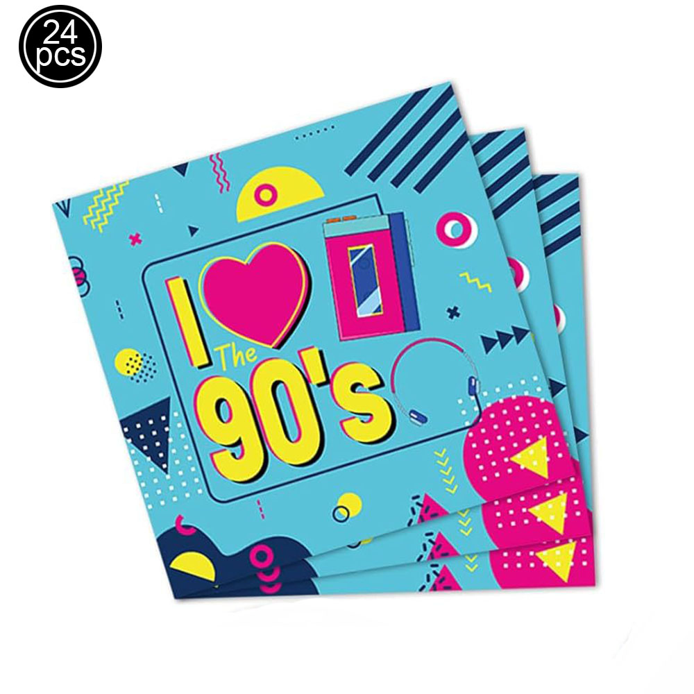Suministros para fiestas de los 90, platos de papel, servilletas, vasos, cubiertos de plástico, decoraciones de mesa para fiestas temáticas de los años 90, mujeres, hombres y amigos, cumpleaños, 90: Gris