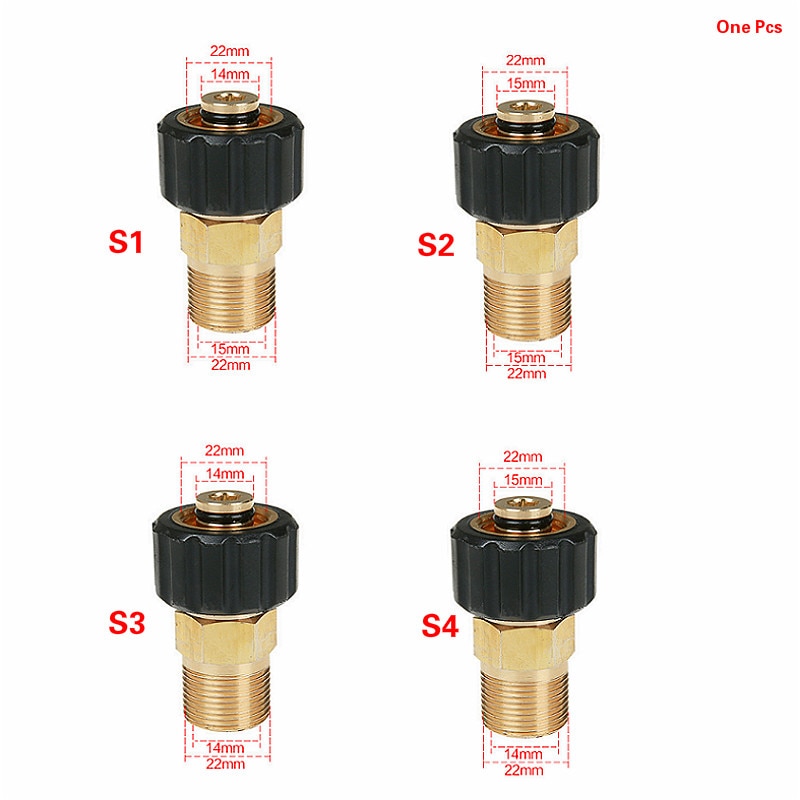 High Pressure Washer Adapter Foam Lance Adapter M22 * 14mm M22* 15mm Male Thread Garden Hose Pressure washer accessories