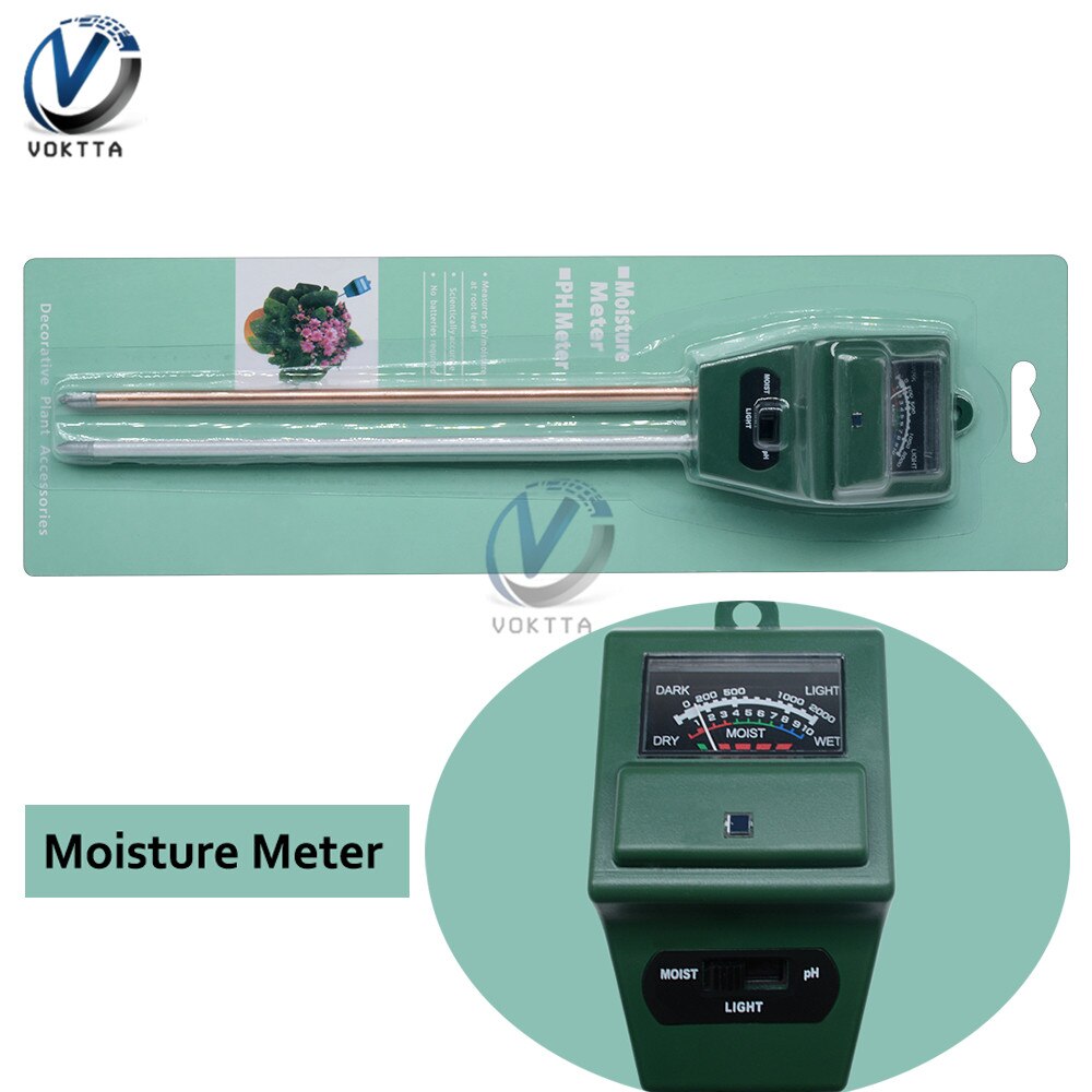 Comprobador de PH del suelo multifuncional, medición de la intensidad de la luz solar y la temperatura del Medidor de PH Digital, 3/4/5 en 1, para plantas de jardín