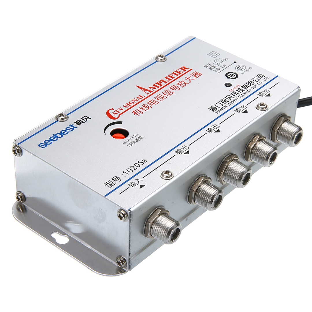 Mini 1 In 4 Out CATV Signal Amplifier 45-860MHz CATV Cable AMP Antenna Booster Splitter Set Broadband Home TV Equipment