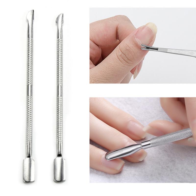 1pc nagelriem nagel duwer lepel verwijderaar roestvrij staal manicure verwijderaar duwer trimmer dode huid verwijderaar nagel kunst verzorgingstool