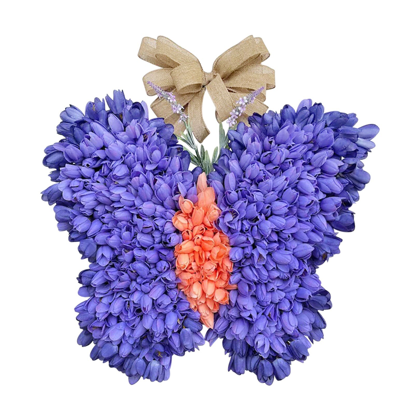 15,7 zoll Simulation Frühling Schmetterlinge Tulpen Kranz Zauberstab Hängen Tür Hängende Dekoration Tulpen Girlande Tür Dropshiping: B