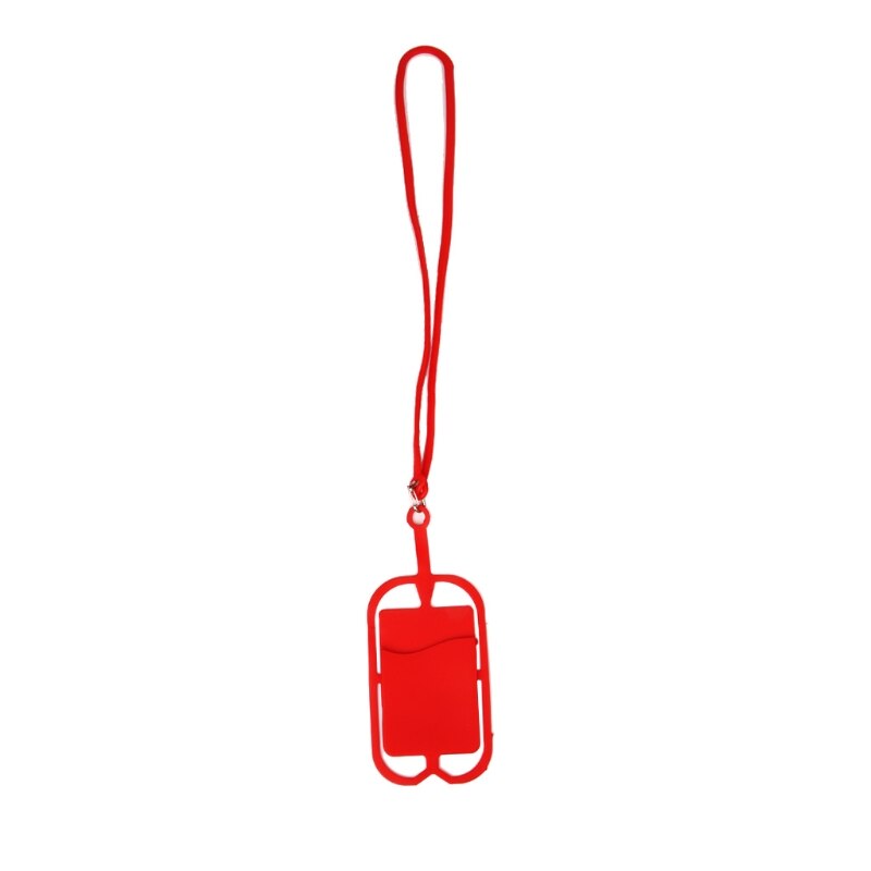 De silicona desmontable cordón para celular estuche protector de cuello con identificación de ranura para tarjeta