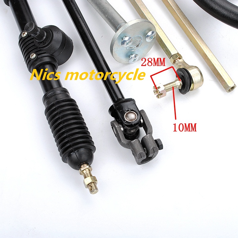 Piezas de dirección Go Kart de 110cc, volante, amarre y eje de dirección, cuatro ruedas, kart DIY