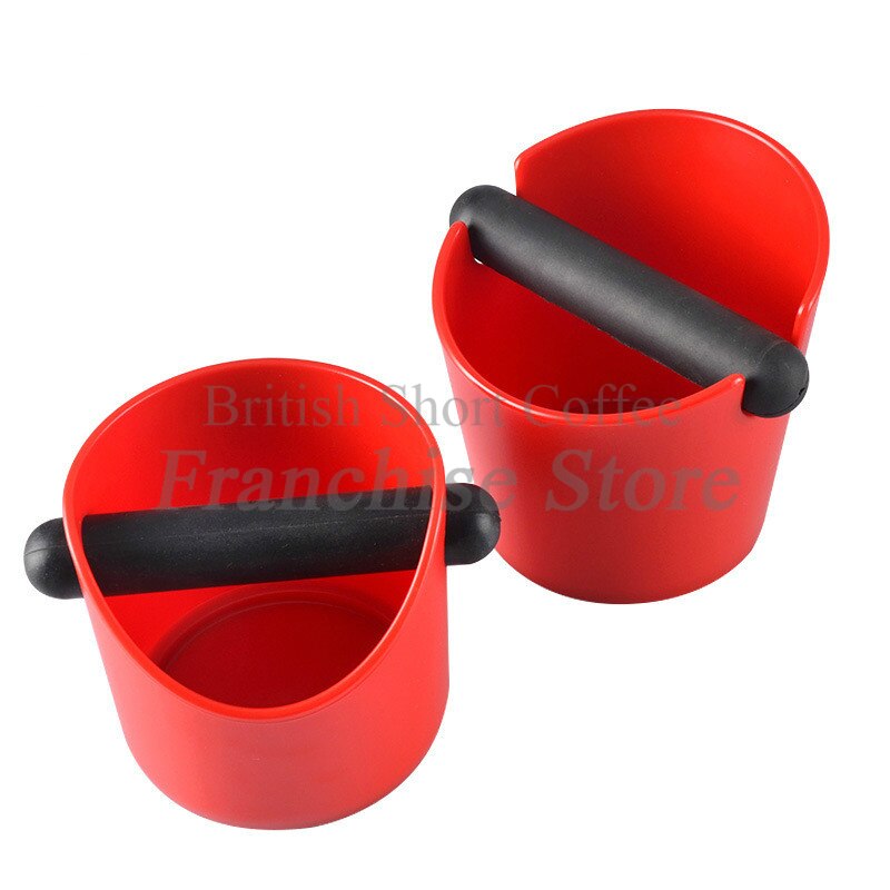 Cubo de basura de plástico para café Espresso, absorbente de golpes, con mango, contenedor para café molido, caja de residuos para moler café