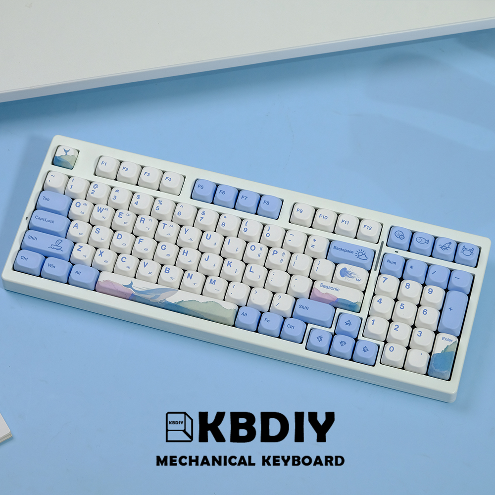 Kbdiy koa profil japanische ozean wal tasten kappen pbt mechanische tastatur tasten kappen russisch koreanisch 135 tasten kappen kunden spezifisch für mx schalter