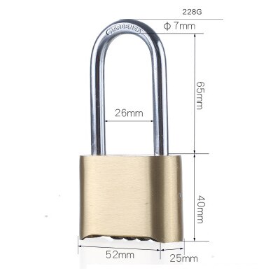 Outdoor Lock No Key 4 Digit Combination Coded Padlock, Waterproof Rustproof Brass Big Size Copper for Fence Warehouse Door Locks: 0003 brass