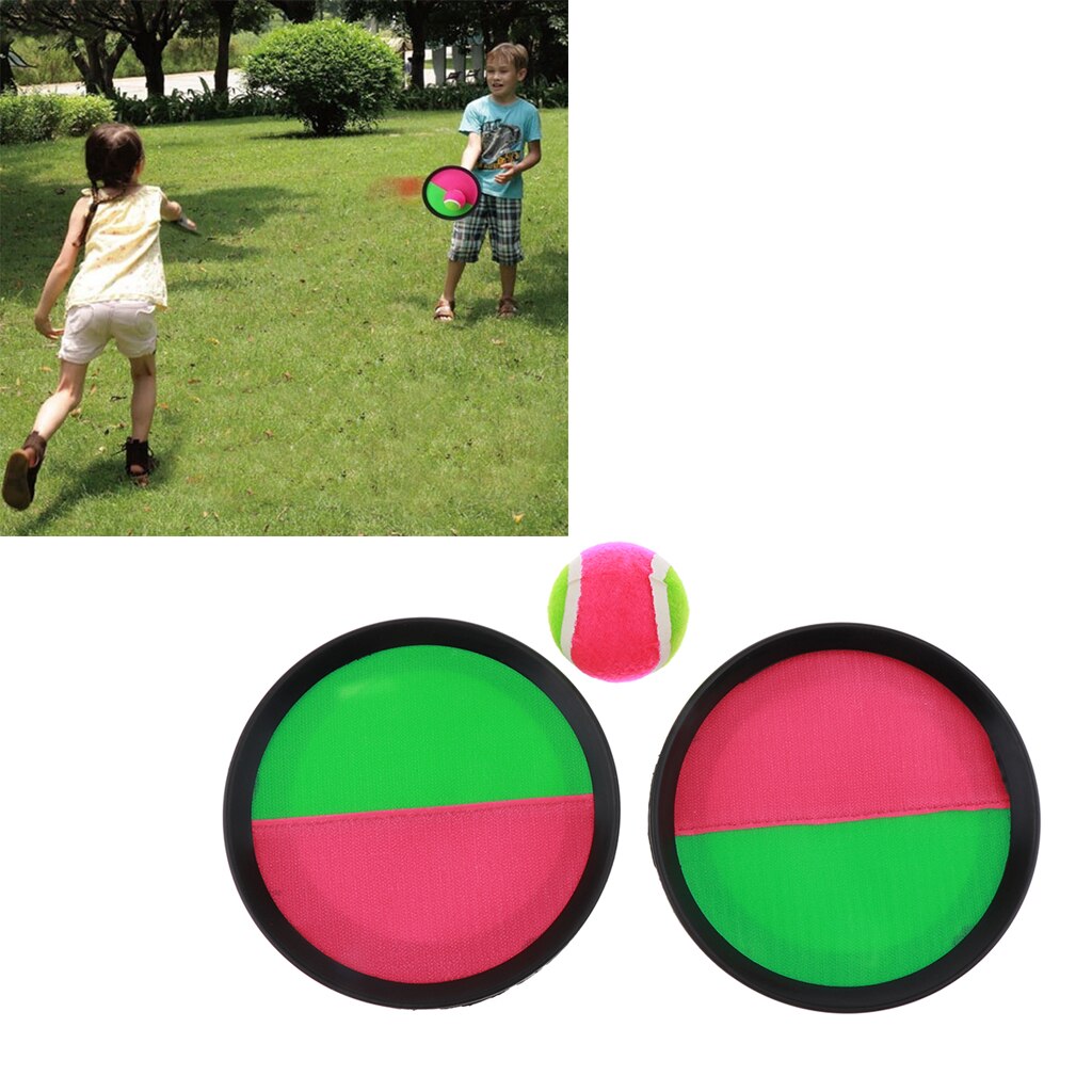 MagiDeal Paddle Toss and Catch Game Set Self-Stick Disc Paddles Toss Ball