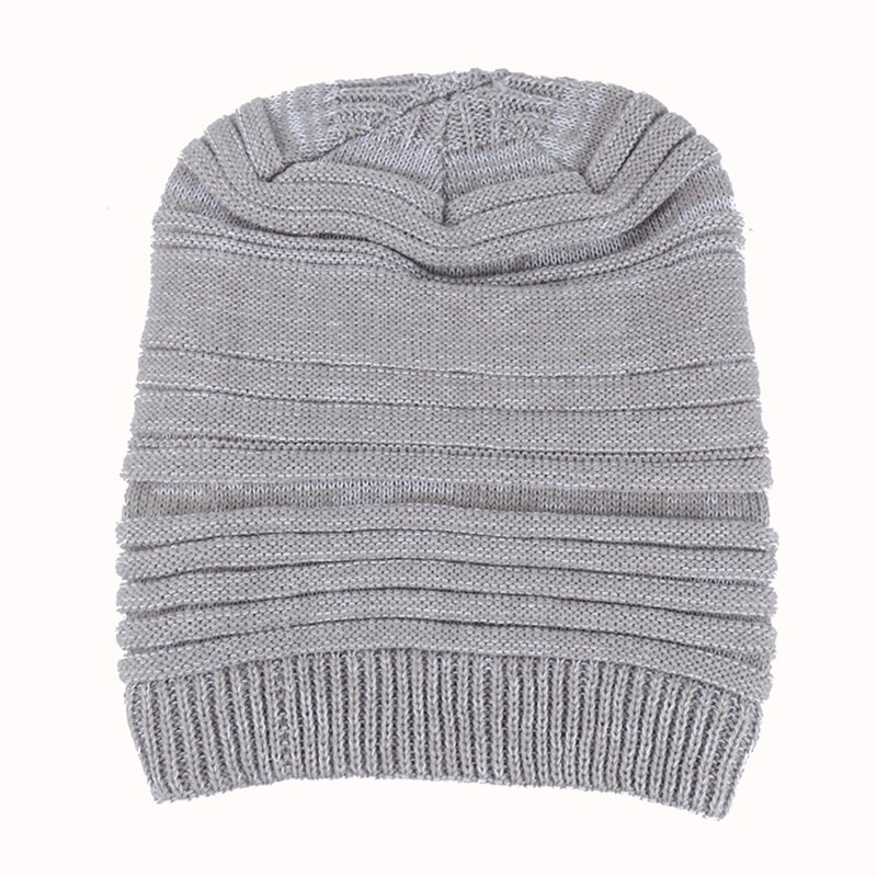 Bonnet tricoté pour homme, style Hip Hop, unisexe, couleur unie, décontracté, automne hiver: white gray