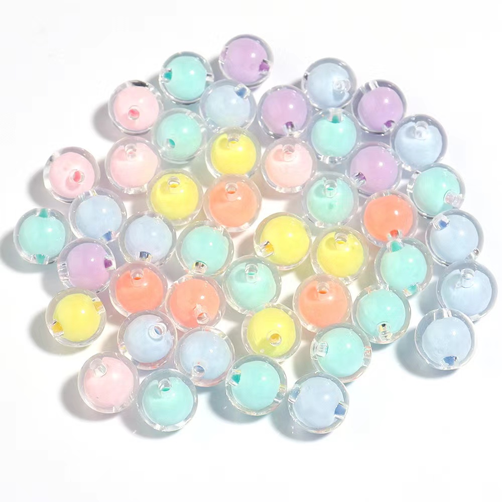 100 Uds. Cuentas acrílicas de girasol de 12mm, cuentas espaciadoras de colores mezclados transparentes mate, pulseras hechas a mano, pendientes, joya de verano: Azul