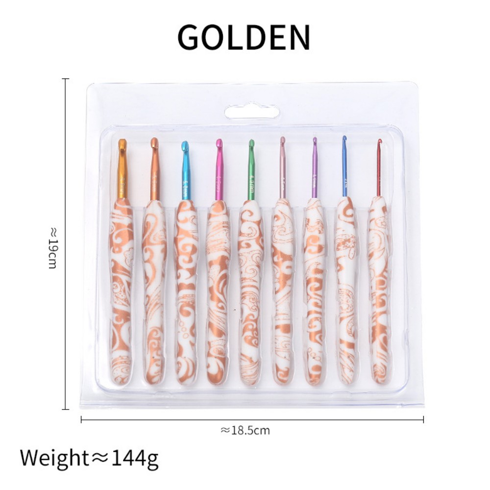 9PCS Crochet Hooks Set MultiColor Ergonomic Crochet Hooks Crochet Lovers: ROYAL BLUE
