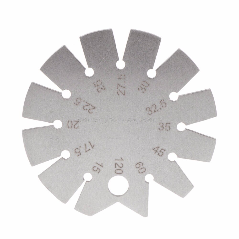 Edelstahl Fase Messgerät Winkelmesser Palette 15 grad-120 Grad messen Werkzeuge Au29
