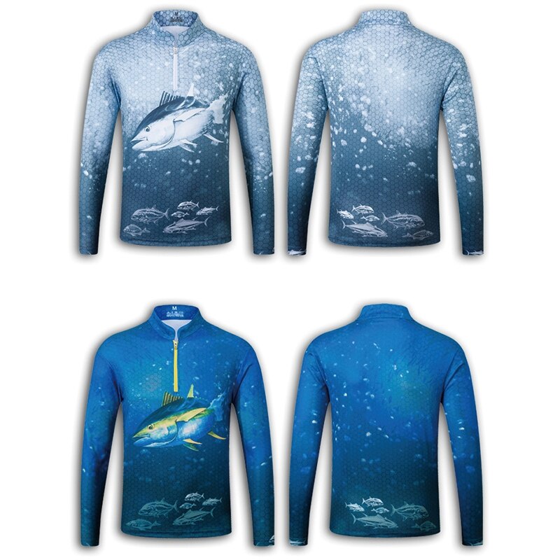 Traje de pesca ultrafino para hombre, ropa de pesca de secado rápido Anti-uv, camisa de pesca transpirable de manga larga con cuello levantado, ropa de pesca de verano