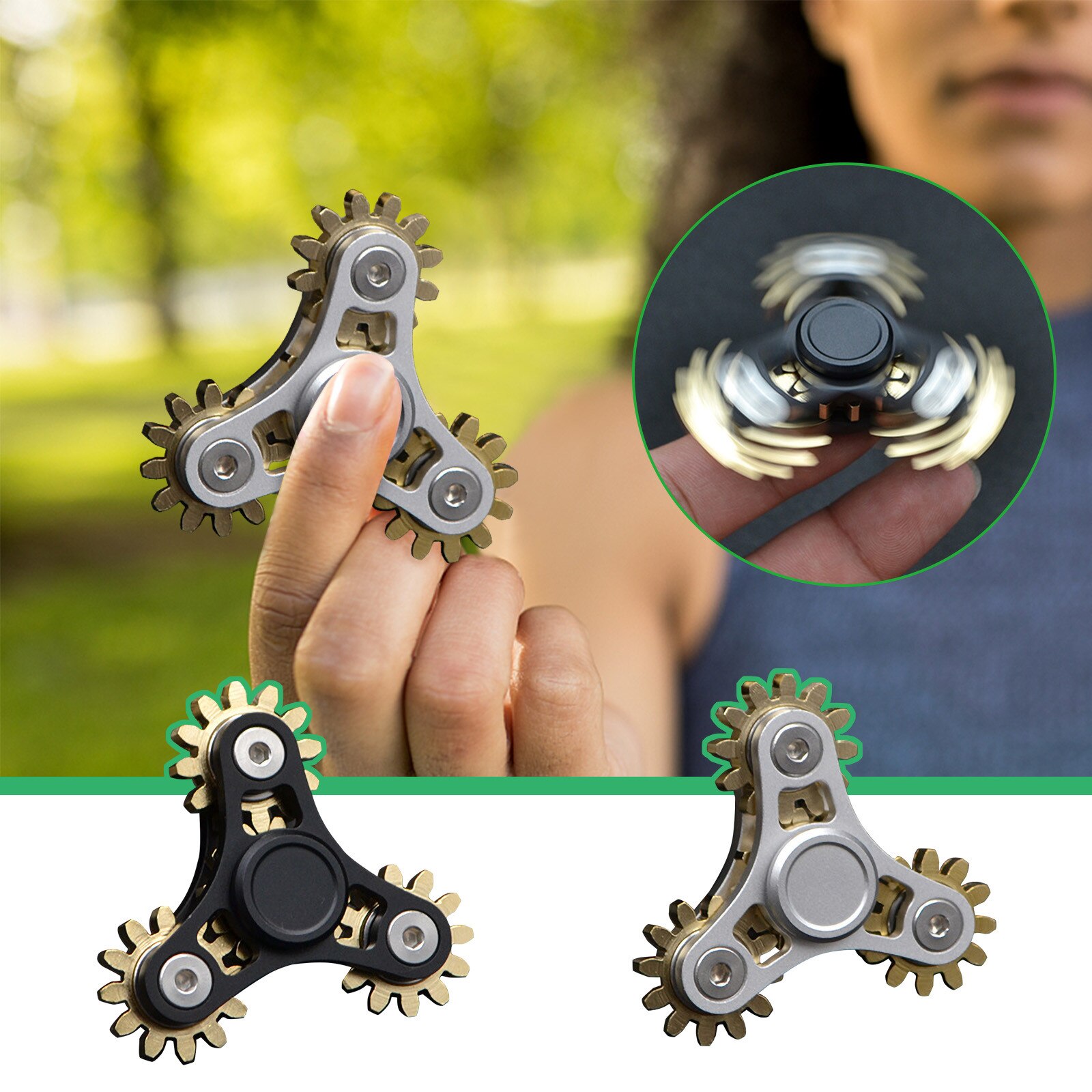 Fidget Spinner Toy - Metal Gear Link - Decompression Toy - Anti-Stress - For Ages 6+