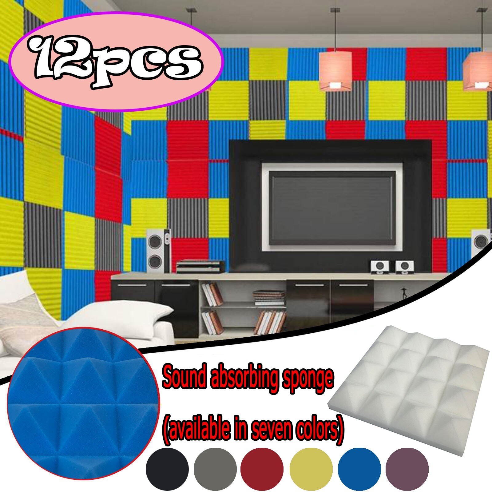 Home Scene Layout Sound-absorbing Foam Wall Indoor Sound-absorbing Cotton Flame-retardant Sponge Sound Insulation Board