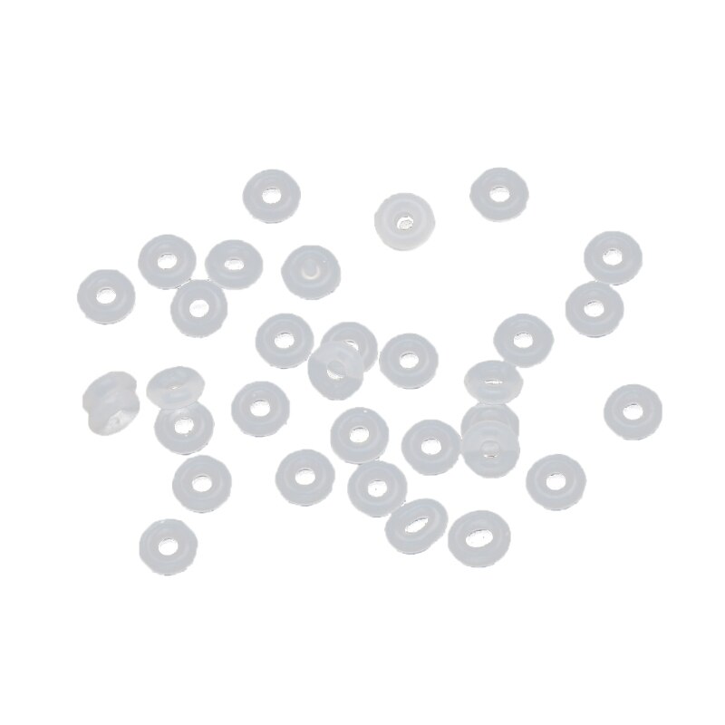 100Pcs Silicone Rubber Stoppers Ring Bead Charms Bracelets Compatible for Use Alone or with Clip Lock Spacer Charm Beads: 2mm