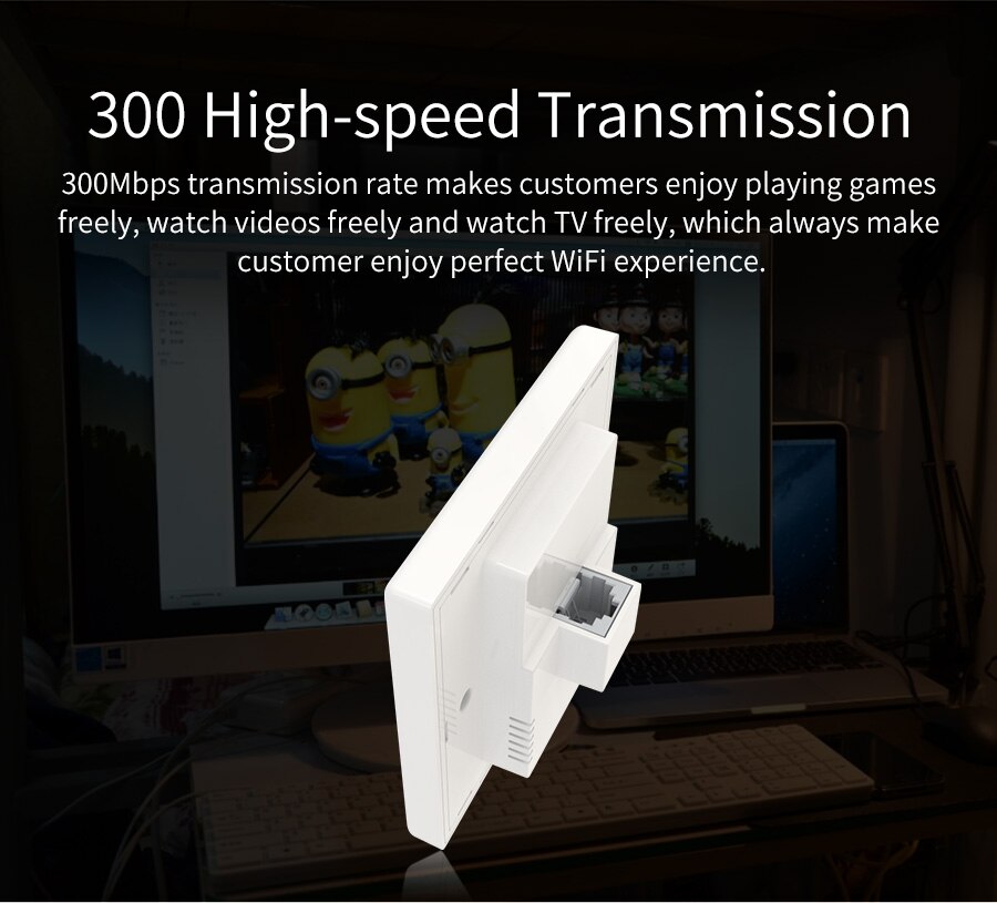 300Mbps In Wall AP WIFI Router Access Point for hotel WiFi Project Support PoE VLAN Access Controller System and USB Charge