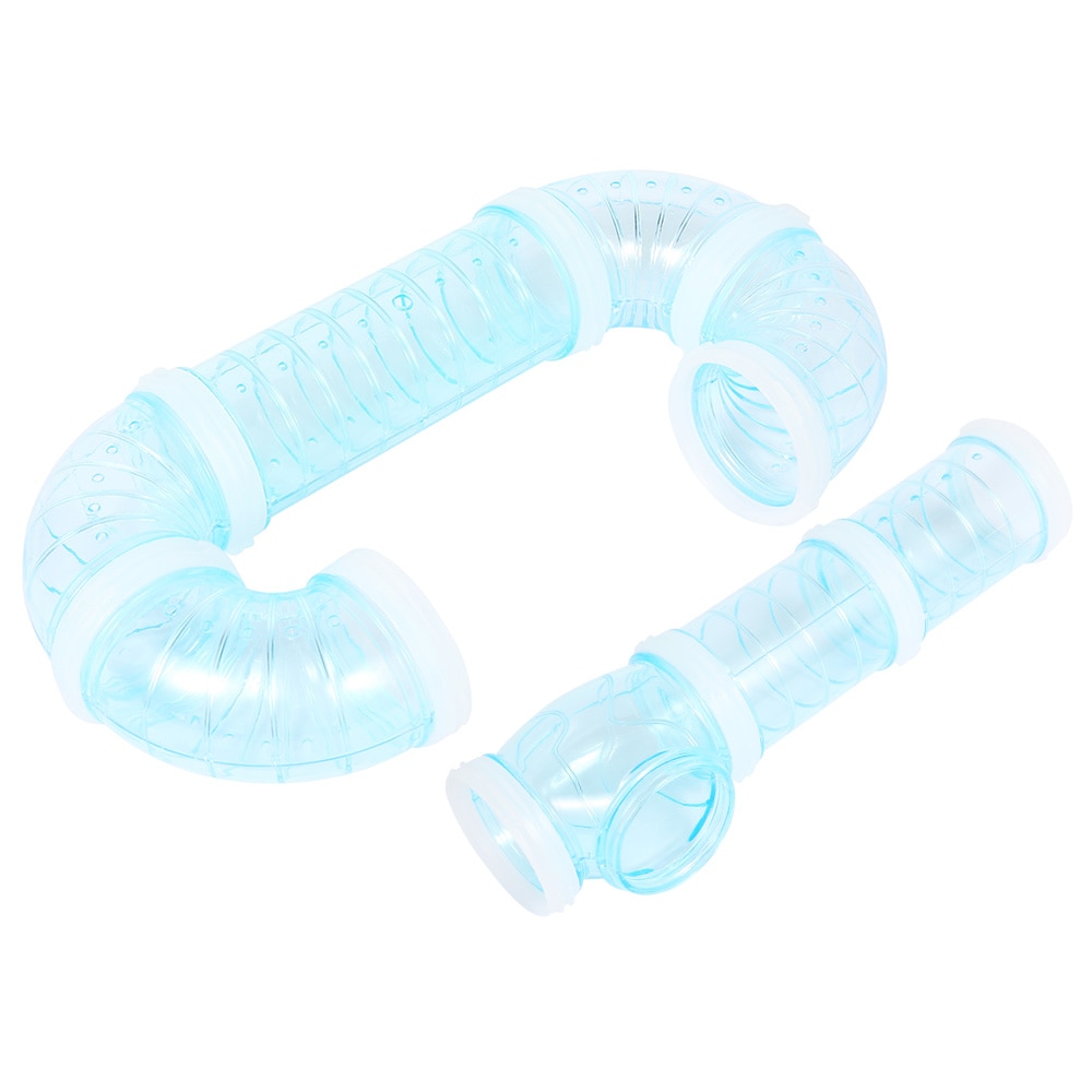 Accessoires de Cage d'exercice de Tube de raccords de Tunnel de Pipeline de bricolage externe de Hamster de jouets pour animaux de compagnie bleu et blanc