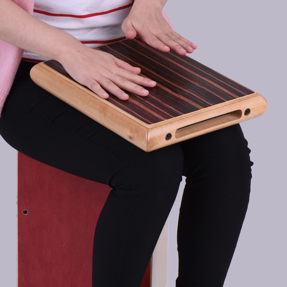 ammoon Cajon Drum Compact Travel Box Drum Cajon Flat Hand Drum Cajon Drum with Adjustable Strings Carrying Bag Cajon Drum