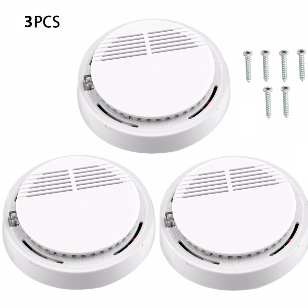 1/5/10Pcs Smoke Alarm Fire Detector Photoelectric Technology&amp;Low Battery Signal Fire Alarm Security System For Home Kitchen: 3 Pcs