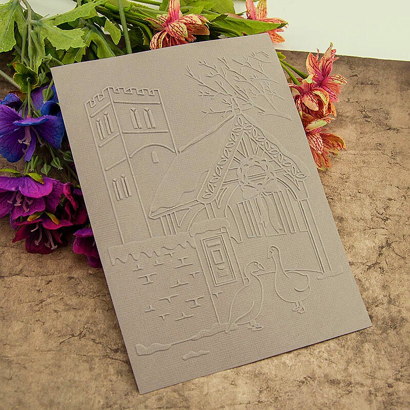 Big HOUSE Embossing folders Watering Plastic Christmas templat For Scrapbooking DIY Paper Craft/Card Making Decoration