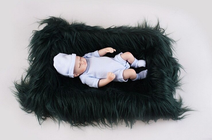Doux bébé fourrure couvertures fausse fourrure fond couvertures mignon infantile enfants Fotografia De bébé Fotografia directe: Blackish green