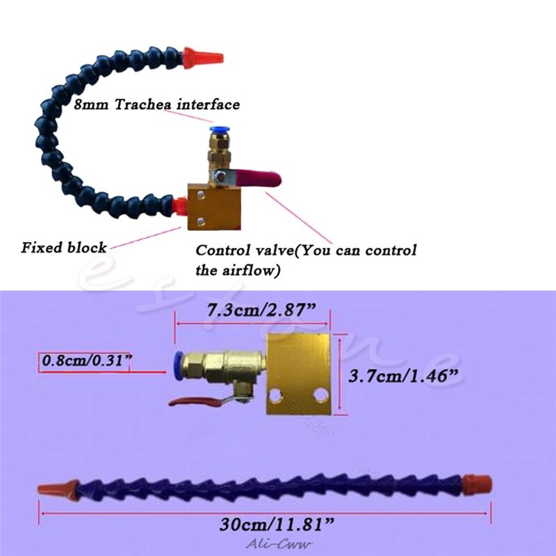 Uitstekende Mist Koelvloeistof Smering Spray Systeem Voor 8 Mm Air Pipe Cnc Draaibank Frezen Boor
