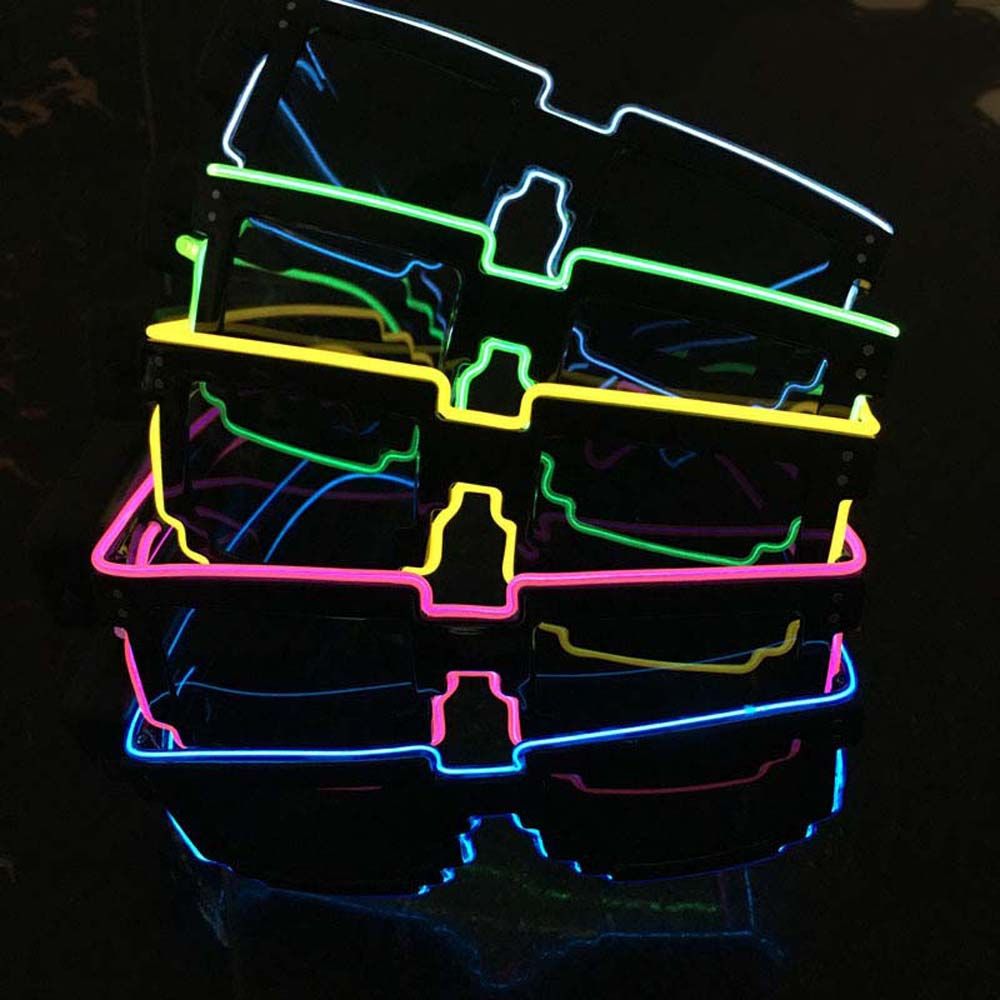 Decorações brilhantes para cosplay, adereços para festa, óculos com luz led piscante, óculos luminosos de led, óculos de sol brilhantes, óculos de mosaico