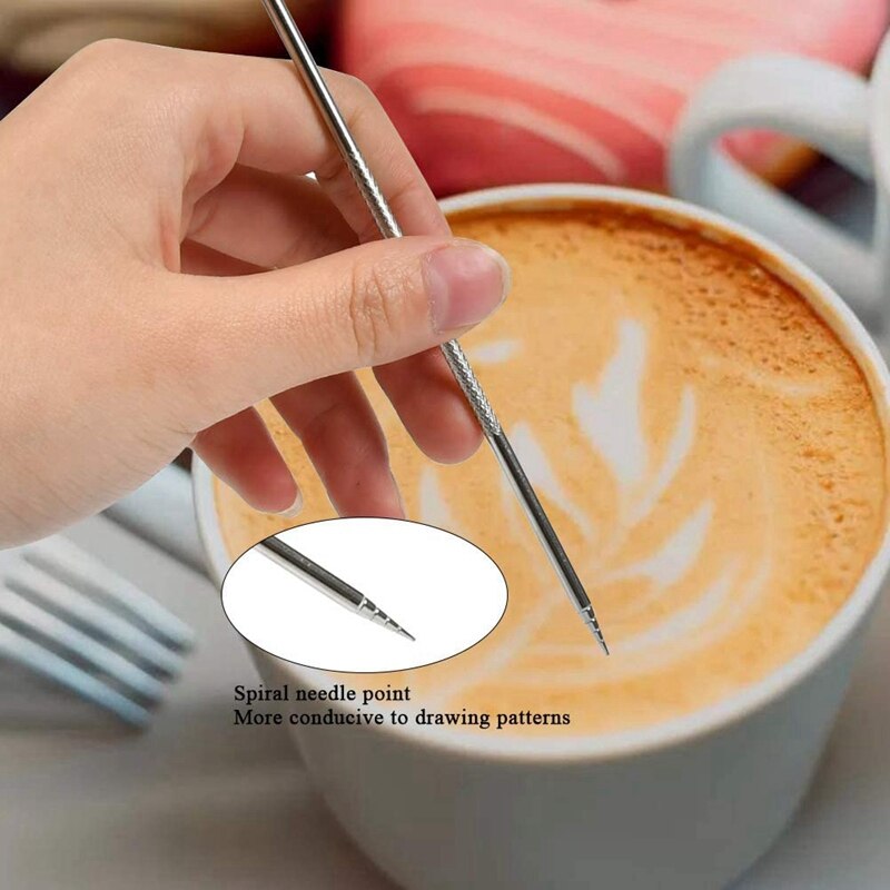 500Ml Stainless Steel Double Mesh Milk Frother,Milk Frother Jug with Art Pen&Thermometer,for Cappuccino and Coffee Latte
