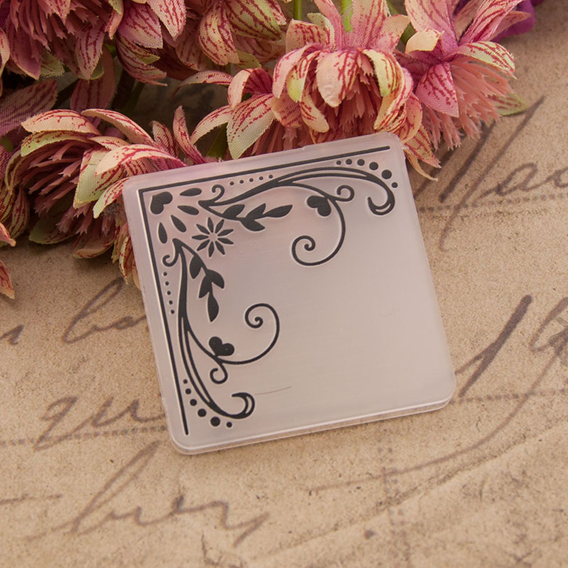 Carpeta de corte de esquina de flores y relieve, plantilla de plástico para manualidades, fabricación de tarjetas, tarjetas de papel, álbum, decoración de boda, 5x5 Cm