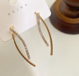 Huanzhi 2020 nova moda coreano retro metal geométrico cruz ouro prata cor do parafuso prisioneiro brincos para mulheres meninas festa jóias presentes: C
