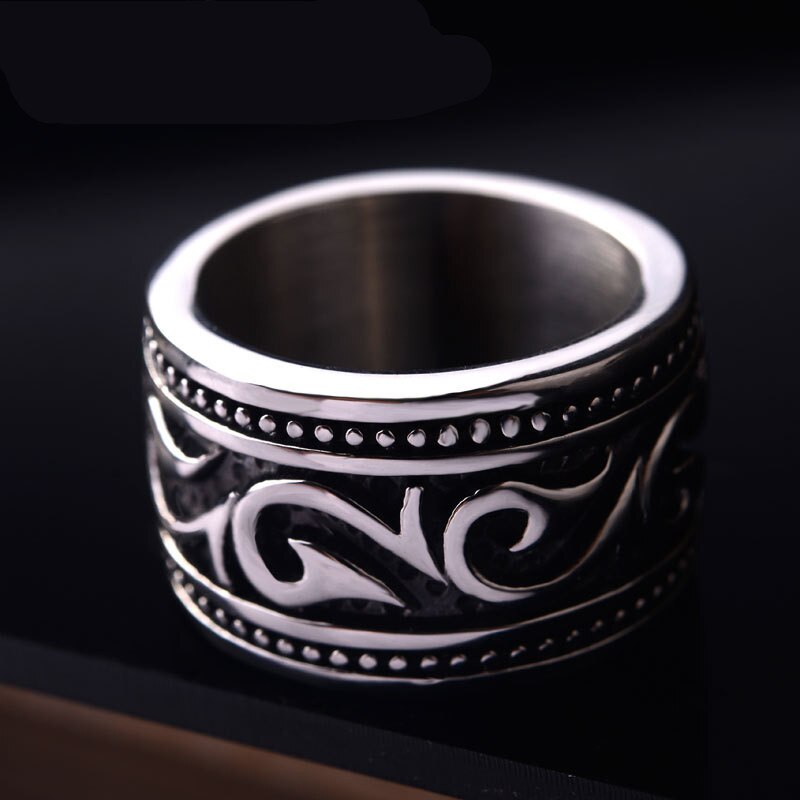 Anillo de boda vikingo de nórdico para hombre, anillo de Punk Rock, joyería de acero inoxidable