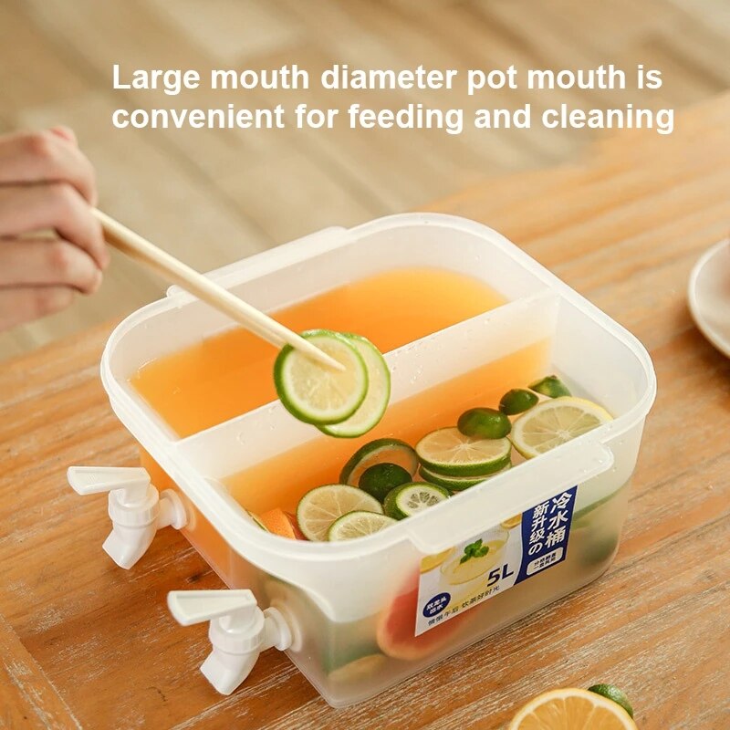 Jug With Tap Cold Water Container Bottle Tap Dispenser Kettle Lemonade WithTap Dispenser for Beverage Cold Water Jug Cold Kettle