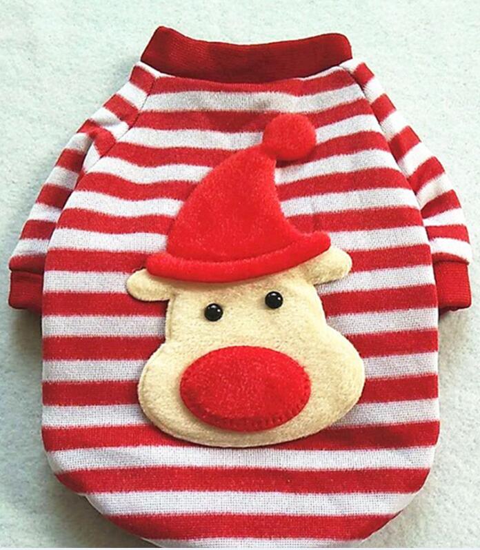 Roupas de natal para cachorro, casaco de inverno com santa fé, quente, macia, para animal de estimação, roupa para cachorro, roupa para cachorro: XS