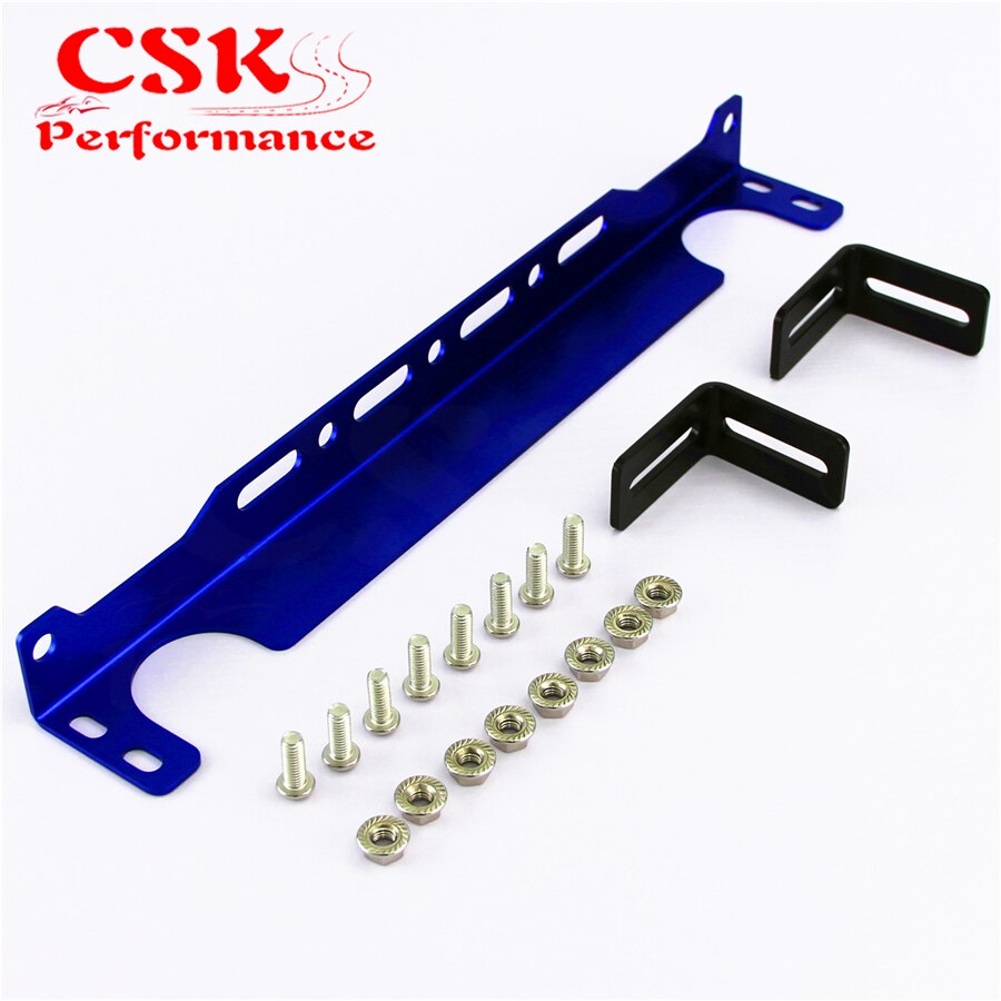 Nova confiança universal azul do motor 262mm óleo cooler suporte de montagem t6061 kit