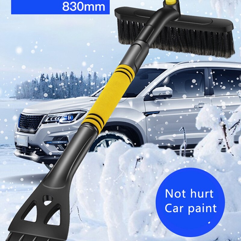 Cepillo de nieve extensible para coche de 35 pulgadas con escobilla de goma y rasqueta de hielo para parabrisas de coche SUV camión
