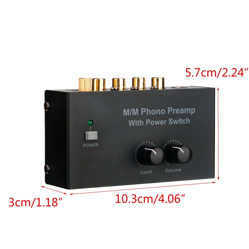 Phono Turntable Preamp Mini Electronic Stereo Phonograph Preamplifier Adapter RCA Input Output Low Noise Portable