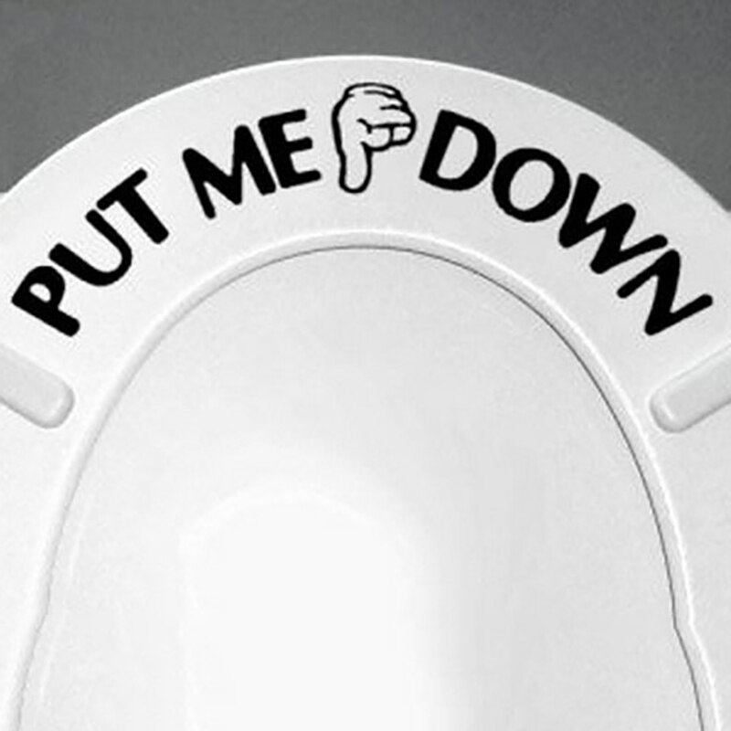High Effective Gesture Hand Decal Funny Bathroom Toilet Seat Wall Sticker Sign For PUT ME DOWN Toilet Sticker Brown
