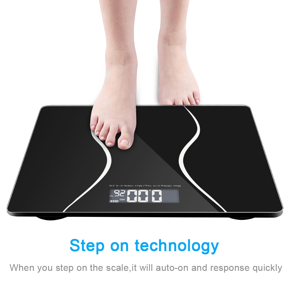 LCD Display Body Scale Glass Smart Electronic Scales Body Weighing Home Digital Weight Scale 180Kg Bathroom Weight Scales