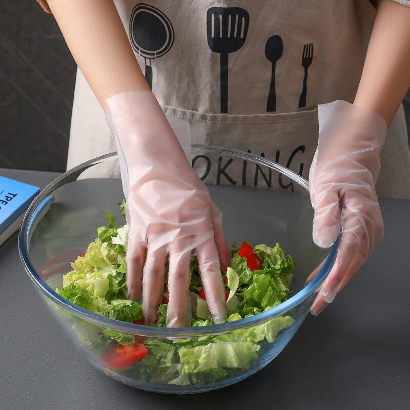 Guantes desechables Tpe gruesos y duraderos de Pvc de categoría alimenticia, goma de látex, accesorios de cocina, 100 Uds.