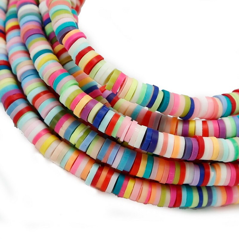 Mixed Color 3/4/5/6mm 400pcs Polymer Clay Chip Disk Loose Spacer Beads for Handmade Craft Sweing Cloth Jewelry: Mix light color 5mm