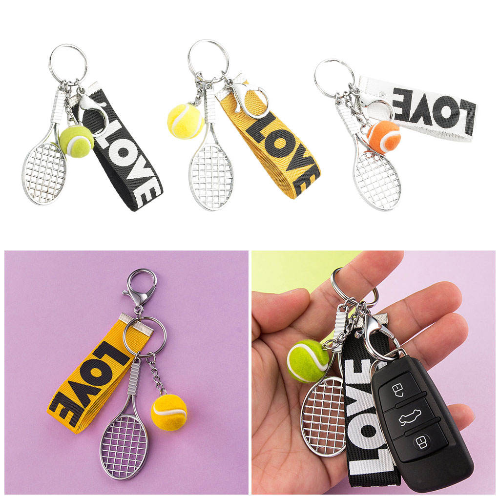 Leuke Sport Mini Tennisracket Hanger Sleutelhanger Sleutelhanger Key Chain Ring Finder Holer Voor Tiener