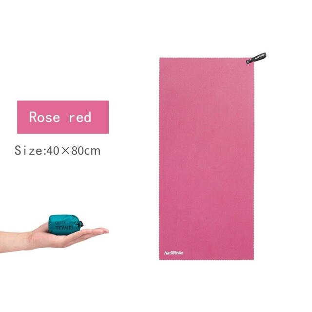 Ultralet kompakt hurtigtørrende lommehåndklæde mikrofiber antibakteriel camping rejse hånd ansigt håndklæde ingen pilling sports badehåndklæde: Rose-rød s