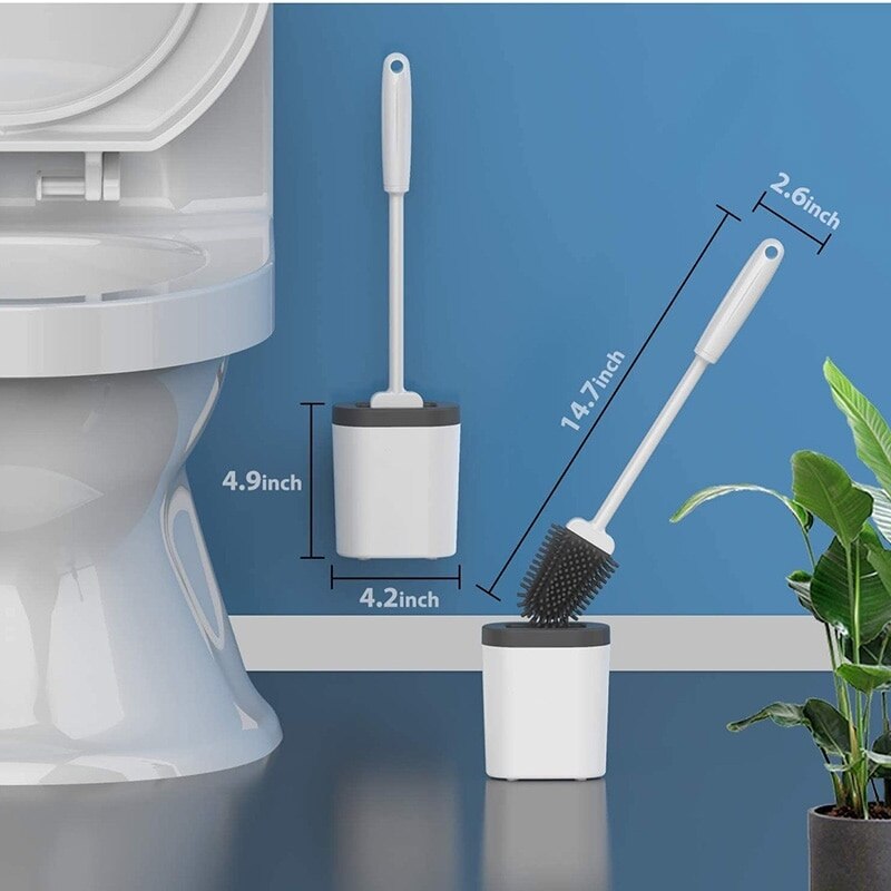 Silikoni-wc-harja silikoni-joustava wc-harja pidikkeellä pesuharjoilla seinään asennettava kylpyhuone-wc-puhdistusaine